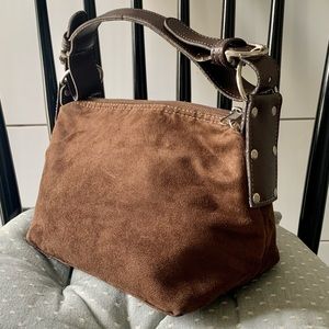 LoLa Hobo Bag in Mocha Brown Vegan Suede / Leather